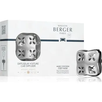 Vůně do auta Maison Berger Paris Cosy Silver Cosy Silver držák na vůni do auta + Cosy Musk náhradní náplň