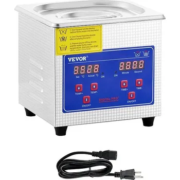 Přípravek na čištění šperků Vevor Ultrazvukový čisticí stroj z nerezové oceli, digitální ohřívač s časovačem 1,3 l / 100 W