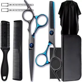 Kadeřnické nůžky Profesionální kadeřnická sada na stříhání a úpravu vlasů
