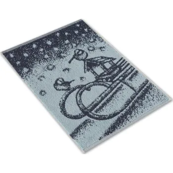 Utěrka Malý kuchyňský ručník 35x50 ZARA 450g Sáňky s ptáčky modrošedé