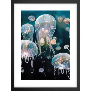 Obraz Obraz plakát v černém rámu do obýváku 30x40 medúza foto plakáty na zeď