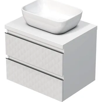 Koupelnový nábytek Koupelnová skříňka s krycí deskou SAT Cube Way 60x47,5x46 cm bílá mat CUBE3D46602ZBKD - CUBE3D46602ZBKD