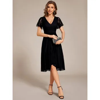 Dámské šaty Ever Pretty krajkové černé šaty 2489 Velikost: XXXL / 46 / 14 / 18