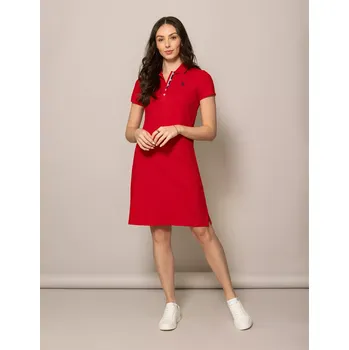 Dámské šaty U.S. Polo Assn. dámské šaty TIPPED červené s malým logem XS