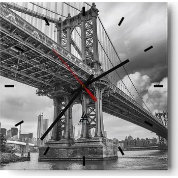 Hodiny Nástěnné hodiny do kuchyně 30x30 Jork Stylové hodiny na skle Loft Tiché