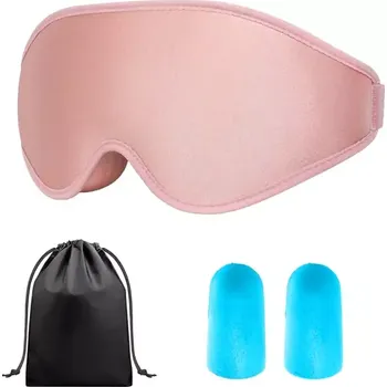 Škraboška na spaní 3D maska na spaní s paměťovou pěnou - růžová