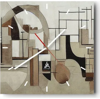 Hodiny Nástěnné hodiny do kuchyně 30x30 Abstrakce Stylové hodiny na skle Loft Tiché