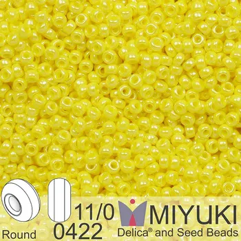 Korálek Korálky Miyuki Round 11/0. Barva 0422 Opaque Yellow Luster. Balení 5g.