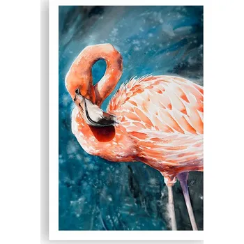 Obraz Obraz plakát do obýváku nebo ložnice 61x91 cm - plameňák, plakáty na zeď bez rámu