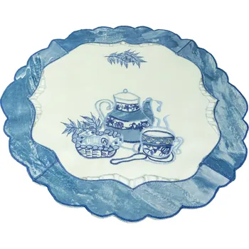 Prostěradlo Okrúhlé Dekorativní Ubrousky 30 cm Bílé Sada 6 Kusů