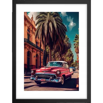 Obraz Obraz plakát v černém rámu do obýváku 30x40 retro foto plakáty na zeď