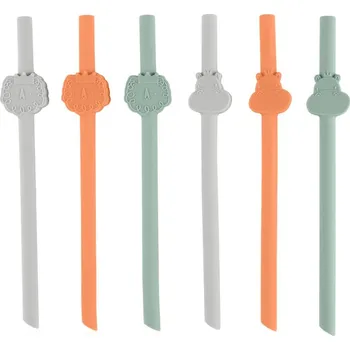dětská jídelní sada Chicco Straws Cannucce silikonové brčko 12m+ 6 ks