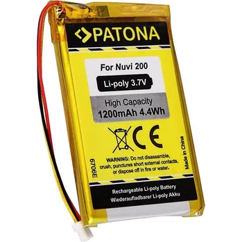 Čelovka PATONA baterie pro GPS Garmin Nuvi 200 1200mAh Li-Pol 3,7V Nuvi 250