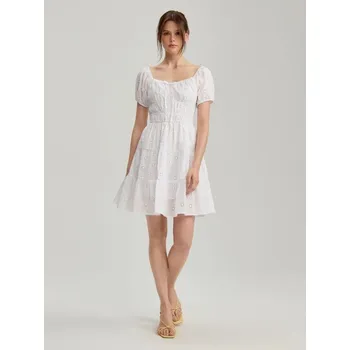 Dámské šaty Mini šaty s&nbsp;balonovými rukávy - M - House - bílý - 713EZ-00X