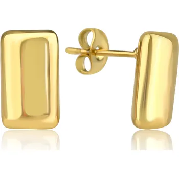 Náušnice Pozlacené ocelové obdélníkové náušnice - Meucci DS475