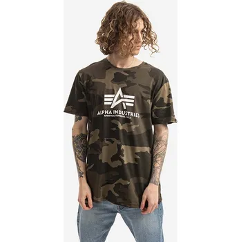 Pánské tričko Tričko Alpha Industries Basic zelená barva, 100501C.239-green 87X, vel. M