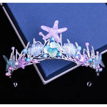 Čelenka B-TOP Postříbřená korunka do vlasů Oceán