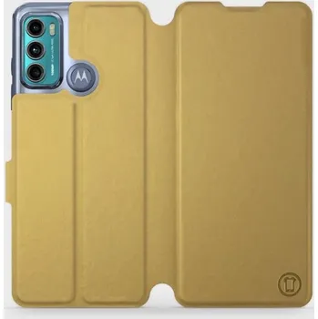 Pouzdro na mobilní telefon Flipové pouzdro Mobiwear - Motorola Moto G60 - Zlatavé a šedé - VÝPRODEJ (Knížkové flip pouzdro, obal, kryt na mobil Motorola Moto G60 - Zlatavé a šedé, materiál Umělá kůže + TPU - ochrana 360°, stojánek, silikonová vanička, magnetické zavírání)