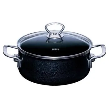 Smaltovaný kastrol se skleněnou poklicí - 2 l - různé barvy