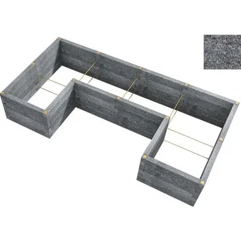 Zahradní obrubník LEIER Durisol Vyvýšený záhon typ U1 230x450x80cm - antracitový