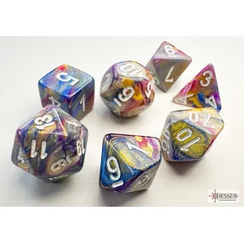 Příslušenství k deskovým hrám Chessex Sada 7 mini kostek Chessex - Festive Carousel / white - 20440