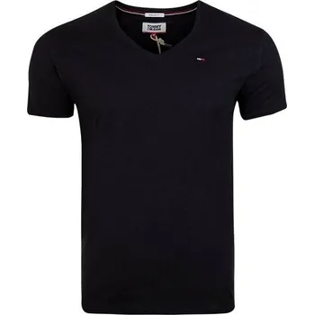 Pánské tričko TOMMY HILFIGER PÁNSKÉ TRIČKO TJM ORIGINAL JERSEY V NECK TEE BLACK DM0DM04410 078 Velikost: L