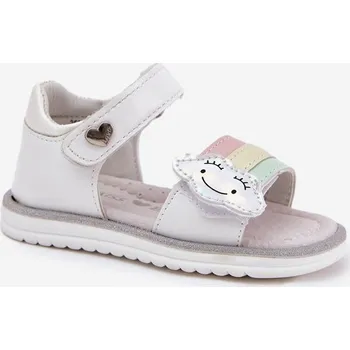 Dívčí sandály Dětské Sandály Na Suchý Zip Orailla Barva: Bílá, Velikost: 24