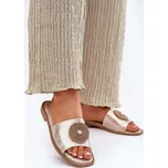 Dámské Pantofle Na Plochém Podpatku S Ozdobou S.Barski KV51-013 Barva: Zlatá, Velikost: 38