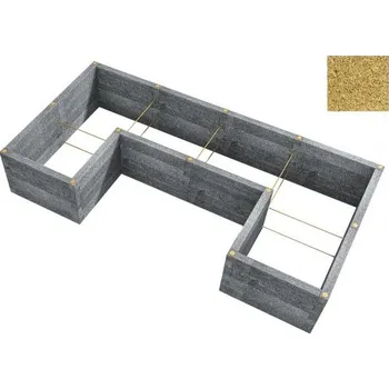 Zahradní obrubník LEIER Durisol Vyvýšený záhon typ U1 230x450x80cm - žlutý