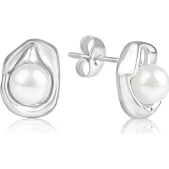 Náušnice Ocelové náušnice s perlou - Meucci DS469