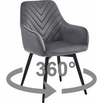 Jídelní židle TRENDIE Otočná sametová jídelní židle SOFIA 360 tmavě šedá