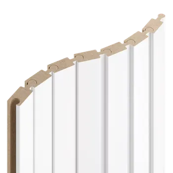 Obklad Lamele 3D Lamely Puzzle, BÍLÁ MATNÁ, obložení zakřivených a oblých stěn, 46 x 18 x 2750 mm