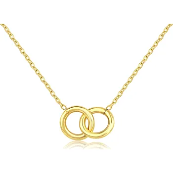 Náhrdelník Pozlacený ocelový náhrdelník se spojenými kroužky - Meucci DS447
