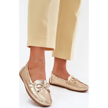 Dámské mokasíny Ženské Semišové Mokasíny Si Passione Barva: Zlatá, Velikost: 38