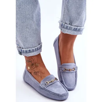 Dámské mokasíny Dámské klasické semišové mokasíny Corinell Barva: Modrá, Velikost: 36