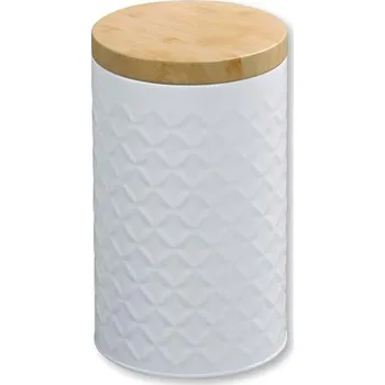 Dóza na potraviny Kesper Skladovací nádoba, průměr 11 cm, kovová, bílá