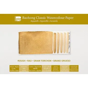 Blok Akvarelový blok Baohong Classic 26x36cm rough 300g (Akvarelový blok Baohong Classic 26x36cm rough 300g)