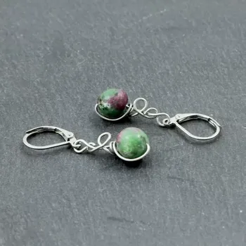 Náušnice Náušnice rubín v zoisitu – model Zrození