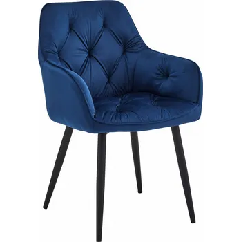 TRENDIE Sametová židle LYON modrá