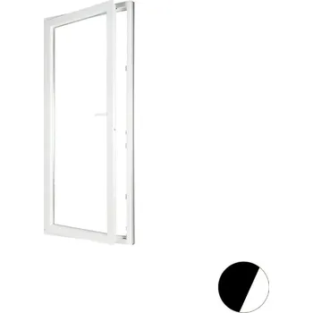 Okno ALUPLAST Plastové jednokřídlové balkonové dveře dekor/bílé 90x210 Levé Barva: Palisander/bílá, Otvírání: Levé, Zasklení: Dvojsklo Ug= 1,1