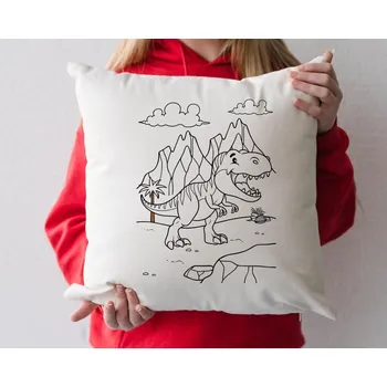 Povlečení Povlak na polštář CoolKousky polštářomalovánka dinosaurus