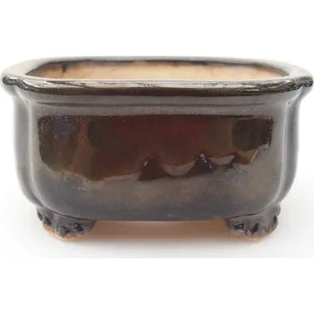 Květináč Keramická bonsai miska 7,5 x 7 x 4 cm černá