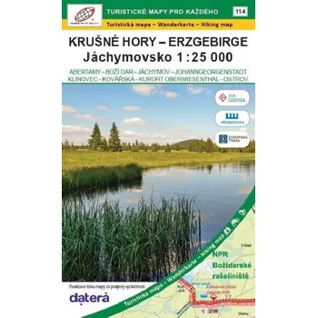Krušné hory - Erzgebirge, Jáchymovsko 1:25 000 (Abertamy, Boží Dar, Jáchymov, Johanngeorgenstat, Klínovec, Kovářská, Kurort Oberwiesenthal, Ostrov) / 114 Turistické mapy pro každého - Geodézie On Line