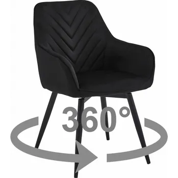 Jídelní židle TRENDIE Otočná sametová jídelní židle SOFIA 360 černá