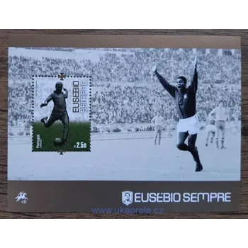 Poštovní známka PORTUGALSKO ** aršík Bl 360, Eusébio, fotbal, r. 2014