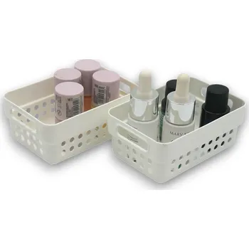 Příborník do zásuvky CONFORTIME Sada 2 košíků na organizaci, organizéry do zásuvky KOLE 12 x 7,5 cm - bílý