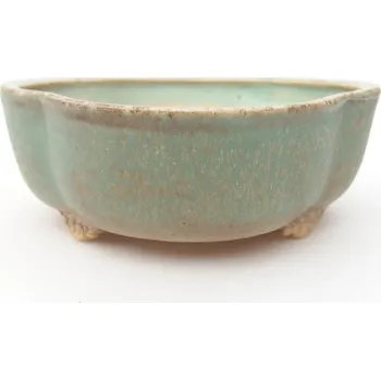 Květináč Keramická bonsai miska 13,5 x 13 x 5 cm zelená