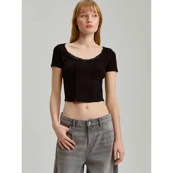 Dámská móda Zkrácené tričko - S - House - černá - 967FT-99X