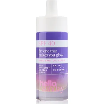 Pleťové sérum hello sunday the one that makes you glow sjednocující péče pro pleť s hyperpigmentací proti tmavým skvrnám SPF 40 30 ml