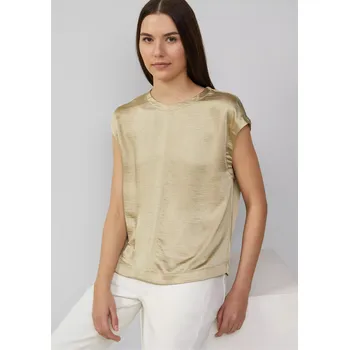 Dámské tričko s.Oliver dámské saténové tričko zlaté Velikost: 44